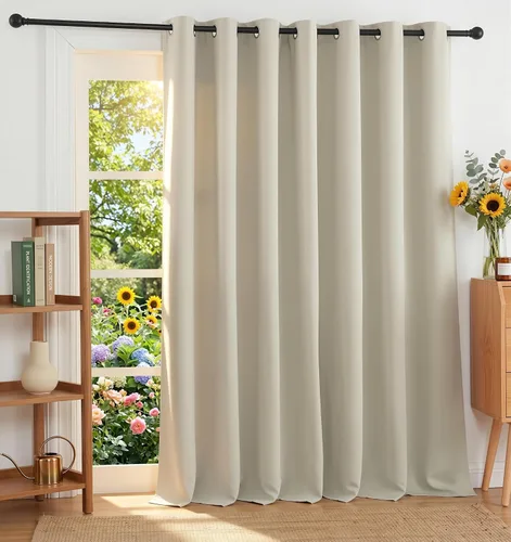 Vista 76 de RYB HOME Cortinas portátiles para puerta con privacidad, cortinas opacas y aislantes térmicas para dormitorio, armario, sala de estar, comedor, Beige