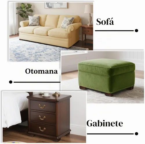 Vista 3 de Juego de 4 patas cuadradas para sofá, patas de repuesto de madera de 2 pulgadas para muebles, color marrón oscuro