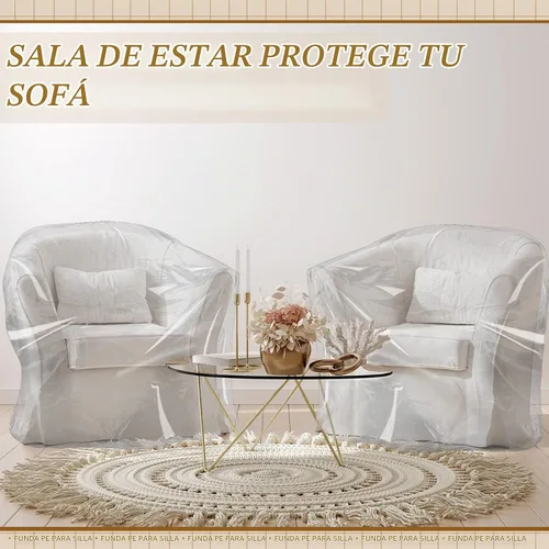 Vista 5 de Remagr 6 fundas de plástico para sillas, fundas de plástico para muebles para interiores y exteriores, impermeables, transparentes, a prueba