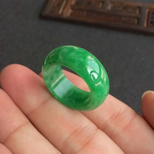 Vista 3 de Anillo de jade para mujer colorido anillo de esmeralda natural talla promedio 75 no No
