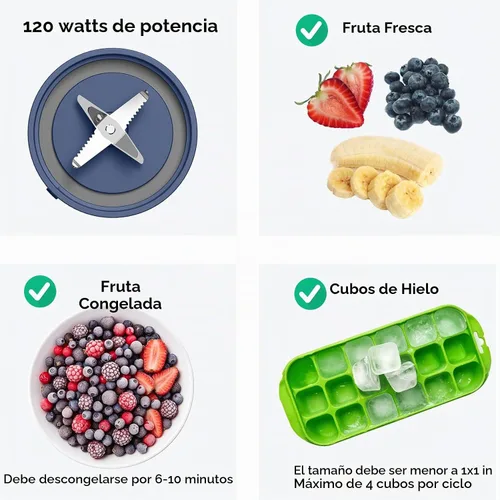 Vista 6 de Licuadora portátil para batidos, 18oz personal, recargable