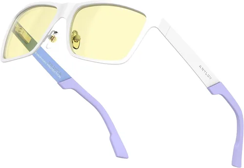 Vista 9 de ANYLUV Blue Light Glasses for Men Stylish Anti Eyestrain Lightwight Metal Frame Blue Light Blocking Glasses