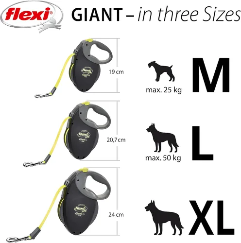 Vista 3 de FLEXI Correa Retráctil Giant Tape para Perros Medianos de Hasta 55 libras – 26 pies, Negro Correa para Caminar Mascotas Sin Enredos con Freno