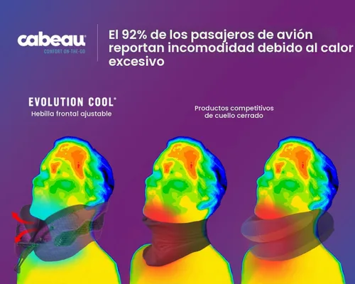 Vista 8 de Cabeau Almohada Cervical de Viaje de Enfriamiento para Vuelos de Larga Distancia – Evolution Cool – Espuma Viscoelástica de Soporte con Rejillas
