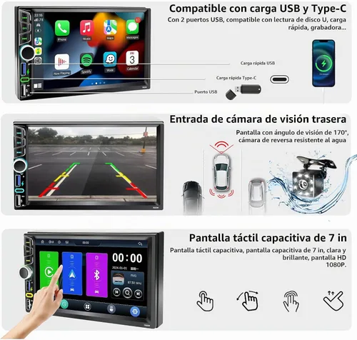 Vista 5 de Estéreo del coche del doble DIN de 7", radio inalámbrica del coche