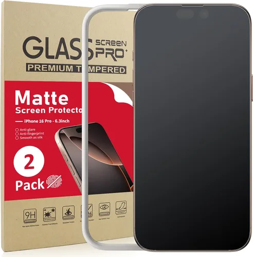 Vista 13 de [Paquete de 2] Ambison Protector de Pantalla de Vidrio Mate Diseñado para iPhone 16e/iPhone 14/iPhone 13/13 Pro, Marco de Instalación/Sin
