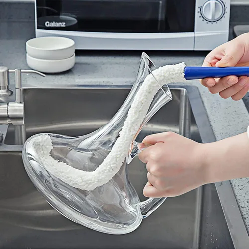 Vista 6 de LJDJ Cepillo de limpieza de botellas, juego de 2 tamaños diferentes, estropajo flexible para botellas, herramientas de limpieza multifunción