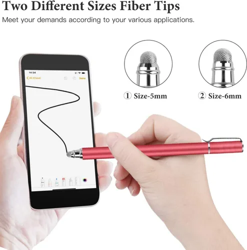 Vista 4 de Lápiz capacitivo rojo para pantalla táctil, punta de fibra de aluminio, ligero, compatible con Motorola Moto G Power (2022), Moto G Pure, Moto G