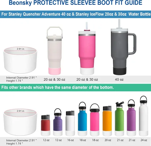 Vista 3 de Funda de repuesto para bota de popote compatible con vaso Stanley de 40 onzas y 30 onzas