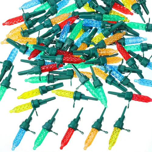 Vista 3 de Honoson Paquete de 60 mini bombillas de repuesto de Navidad de 3 V LED para exteriores e interiores, gran angular para árbol de Navidad, jardín