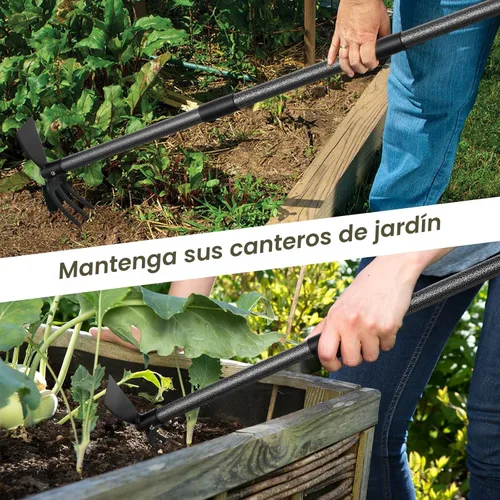 Vista 7 de Herramienta de jardín Hoe, azada de jardín de 45 pulgadas, mango largo para deshierbe, cultivador de azada 2 en 1, herramientas de jardín de mano