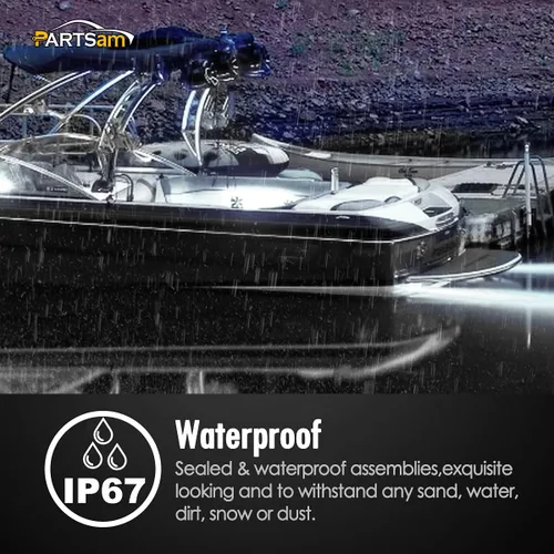 Vista 6 de Partsam 2 tiras de luces LED blancas de 8 pulgadas, 30 luces LED para barco, barra de luces exteriores e interiores selladas de 8 pulgadas