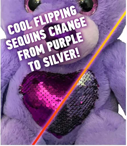 Vista 2 de Stuffems Toy Shop Cuddly Soft - Oso morado brillante de 16 pulgadas. Los rellenamos, los amas.