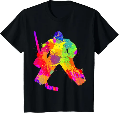 Vista 47 de Camiseta de hockey de hockey sobre hielo, Negro