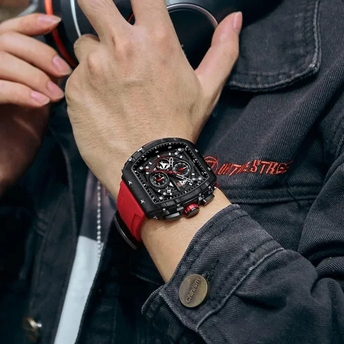 Vista 3 de MF MINI FOCUS - Reloj para hombre, de moda, deportivo, con cronógraforesistente al agualuminosocalendario, correa de silicona, reloj de cuarzo