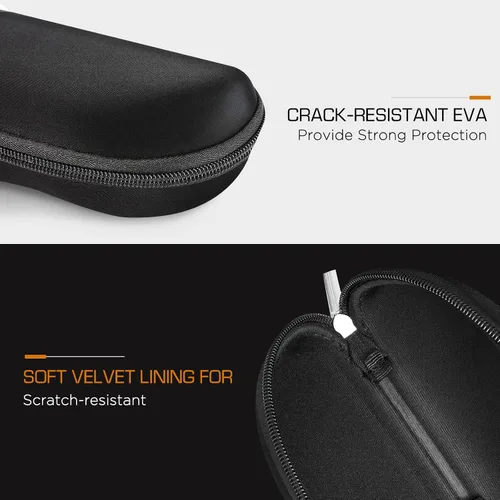 Vista 2 de MoKo Storage Case for Safety Sunglasses, EVA Semi Hard Shell with Belt Clip, Scratch-Resistant Protective Eyeglasses Case