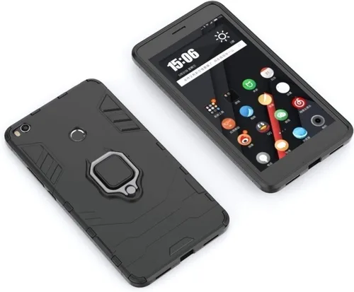 Vista 4 de LuluMain Compatible con funda Xiaomi Mi Max 2, soporte de anillo de metal a prueba de golpes (funciona con soporte magnético para automóvil)