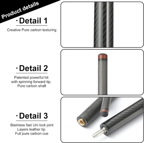 Vista 2 de CROWN ME Carbon Fiber Pool Cue Stick, Billiard Carbon Fiber cue
