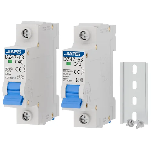 Vista 11 de Paquete de 2 disyuntores en miniatura, 1 poste 25 amperios, 120 V/240 V CA, viaje magnético térmico MCB C25, montaje en riel DIN