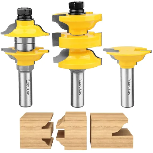 Vista 11 de Exqutoo 1 pieza Broca de enrutador de 1/2" de vástago y 2-1/2" de diámetro para puertas de armario estilo cimacio, herramientas de carpintería
