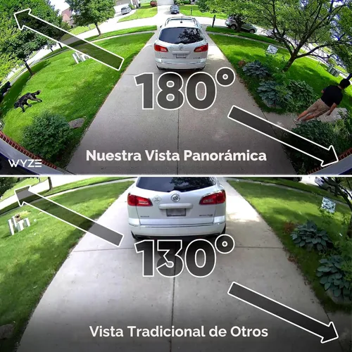 Vista 3 de WYZE Floodlight Camera Pro, Elección de los Editores de PCMag 3000-lúmenes LED, cámara de seguridad exterior HD 2.5K, vista ancha de 180°, visión