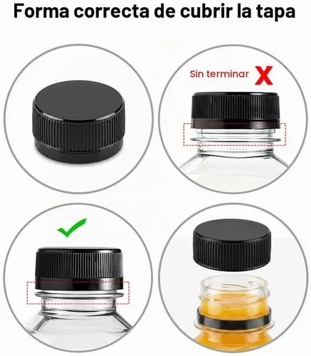 Vista 4 de 10 botellas de plástico para jugo de 4 onzas con tapas, tapas negras Ginger Shot Lids, Clear Containers with Lids for Juicing, Smoothies Other 4