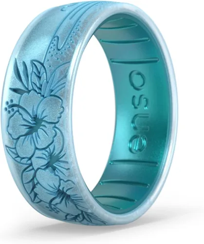 Vista 12 de Enso Rings Etched Classic Silicone Rings - Etched Coastal Collection - Comfortable and Flexible Design