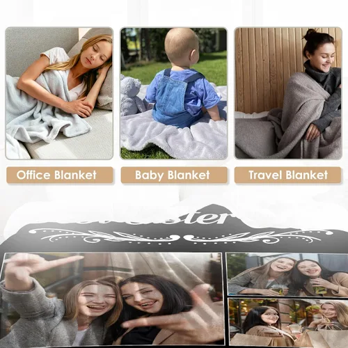 Vista 48 de Manta personalizada con imagen, manta personalizada con texto de fotos, manta de fotos personalizada para amiga, mamá y papá, regalos personalizados