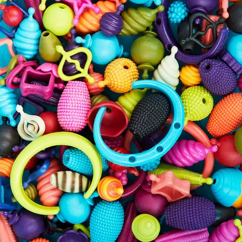 Vista 10 de B. toys Pop Arty! 150 piezas - Kit de fabricación de joyas - Juego creativo de cuentas pop para niños - Kit de fabricación de joyas de bricolaje