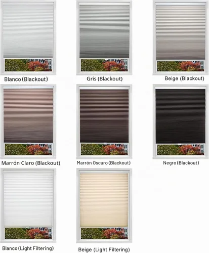 Vista 9 de Changshade Persianas celulares sin cordón, con diseño de panal de abeja, filtrantes de luz, plisadas, fáciles de instalar para ventanas interiores