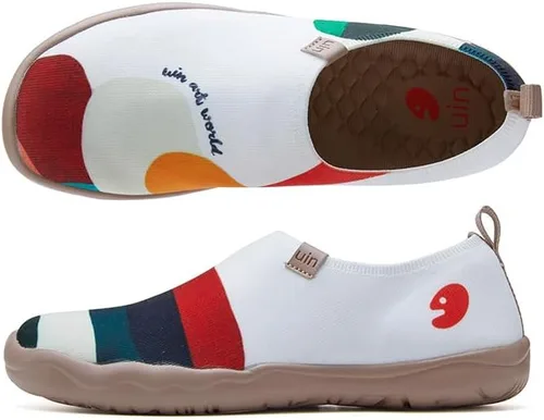 Vista 10 de UIN - Mocasines de mujer de tela, informales, ligeros, cómodos, a la moda, sin cordones, con estampado de arte chino, para caminar o ir de viaje