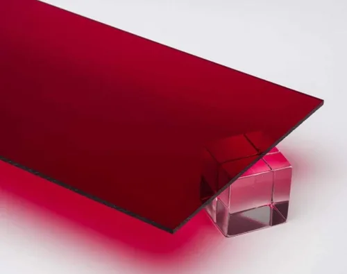 Vista 3 de DistinctAndUnique Hojas de plexiglás acrílico fundido rojo transparente de 1/8 pulgadas de grosor (0.118 in) vidrio de plexiglás de plástico fácil