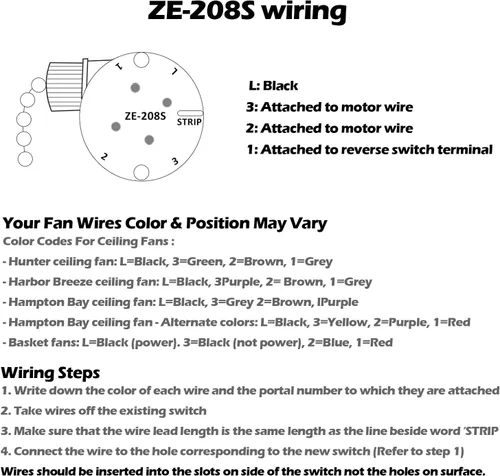 Vista 4 de Zing Ear ZE-208s Interruptor de cadena de tracción, interruptor de control de 3 velocidades compatible con ventiladores de techo, lámparas y luces