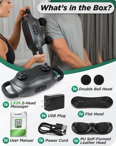 Vista 6 de Lunix Masajeador LX26 FSA para piernas y cuerpo completo, masajeador de vibración de mano para aliviar el estrés, relajación y comodidad muscular