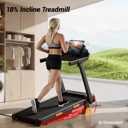 Vista 2 de LONTEK 18% Incline Treadmills for Home with Handle Bar