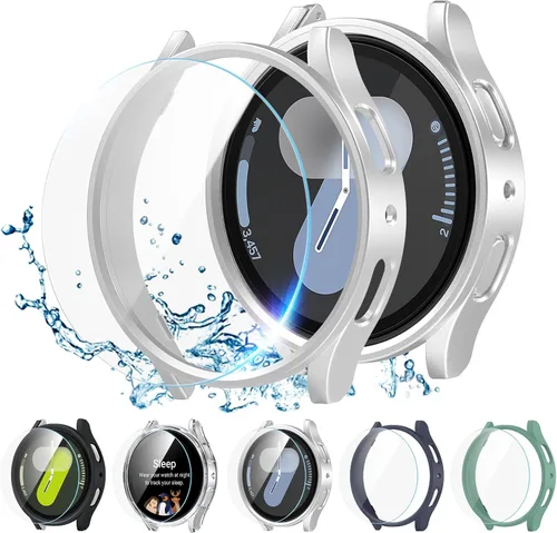 Vista 10 de 5+5 protectores de pantalla para Samsung Galaxy Watch 7 1.575 in Carcasa protectora de vidrio templado antiempañamiento HD para Samsung Galaxy