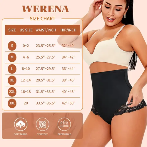 Vista 3 de Bragas moldeadoras de cintura alta para mujer, ropa interior moldeadora de cuerpo