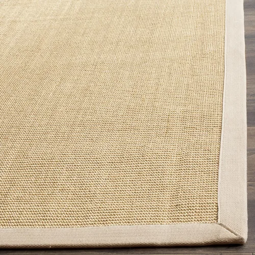 Vista 14 de Alfombra de sisal Safavieh, de color maíz y negro, tejida a mano, de la colección de fibras naturales; 5 x 8 pulgadas, NF441A, Tela, Gris / Gris