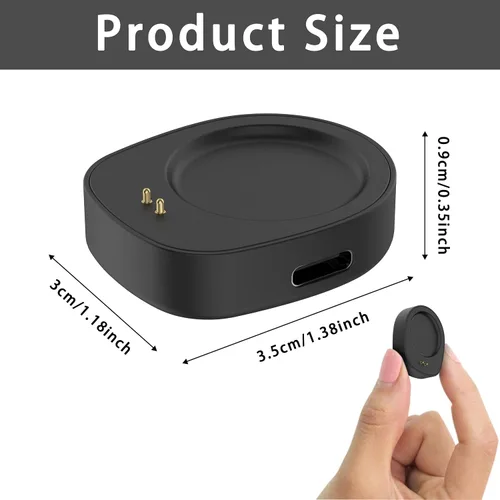 Vista 4 de Cargador USB C Dock para Amazfit T-Rex 3/Balance 2/Helio Strap/Active 3, Base de carga USB-C portátil