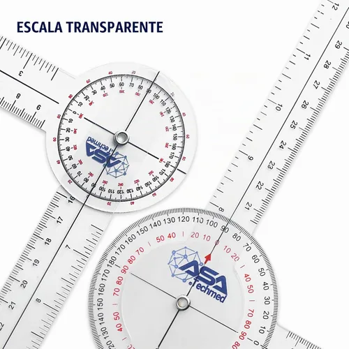 Vista 3 de ASA TECHMED 6 unids 360 ° 12, 8 y 6 pulgadas goniómetro espinal médico ángulo transportador ángulo regla