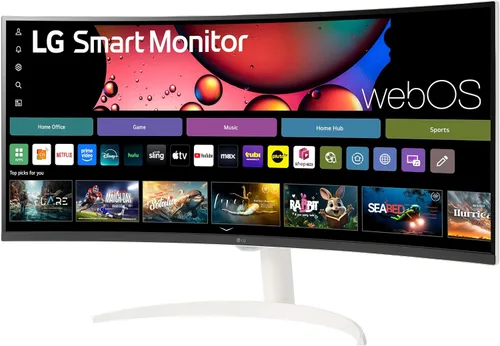 Vista 9 de LG 34SR60QC-W 34 pulgadas QHD (3440x1440) Monitor inteligente curvo con transmisión, pantalla ultraancha, webOS, HDR10, 100Hz, altavoz incorporado