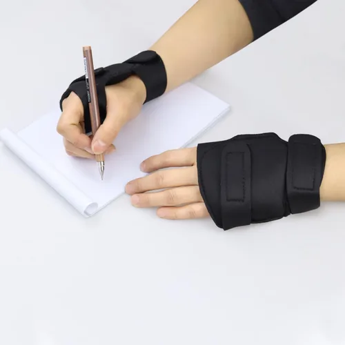 Vista 5 de 1 par de guantes con peso para temblores, utensilios con peso de mano que proporcionan estabilidad de la mano, guantes de escritura