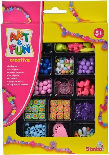 Vista 2 de A&F Perlenset, 2-sort., verschiedene Perlen mit Schnur, 5J+
