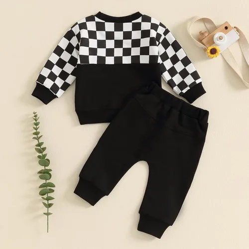 Vista 38 de Conjunto de sudadera de manga larga con cuello redondo y pantalones deportivos para bebés, ropa de invierno para bebé