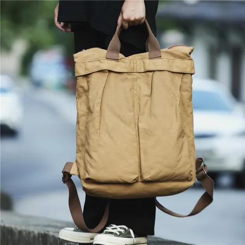 Vista 3 de KARRESLY Mochila vintage para mujer, mochila de lona casual para hombre, Marrón