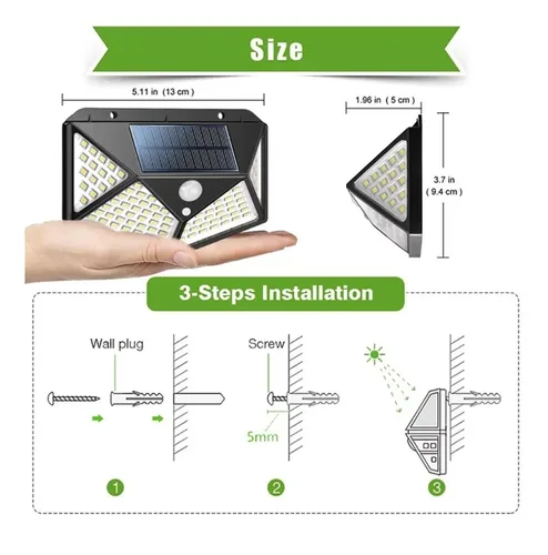 Vista 4 de Lámpara Solar 100 Luces Led