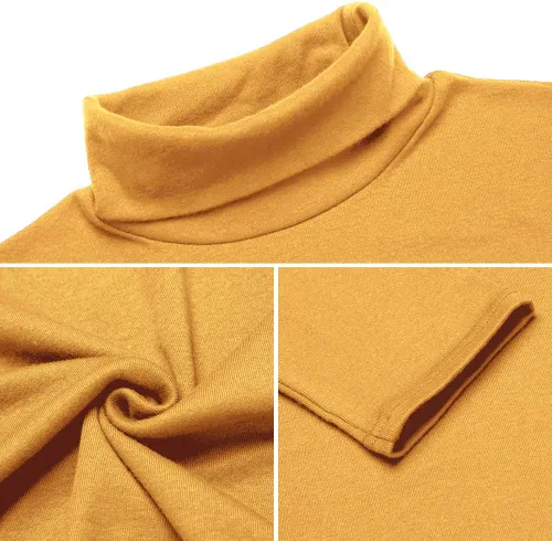 Vista 57 de Camiseta de manga larga para hombre, ajustada, ligera, con cuello de tortuga