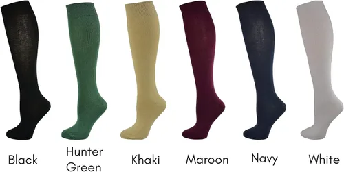 Vista 4 de Versátil calcetines clásicos de algodón peinado para niñas y mujeres, ideales para la escuela o el trabajo, no vinculantes, transpirables, paquete