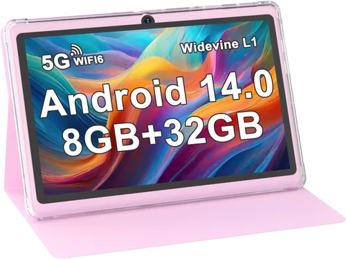Vista 10 de Tableta con funda de 7 pulgadas Tablet Android 14, 8GB RAM (5GB expandible) 32GB ROM 7" Tabletas Soporta 1TB MicroSD, Batería Larga Dual Cámara
