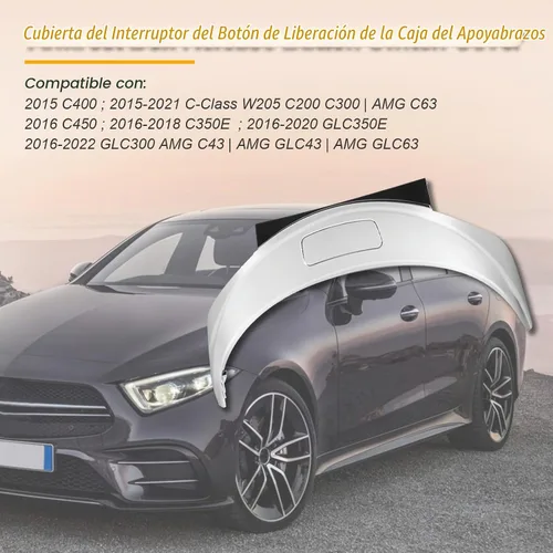Vista 2 de Botón de liberación del interruptor de la cubierta del reposabrazos del centro de la consola delantera Compatible con Mercedes-Benz Clase C